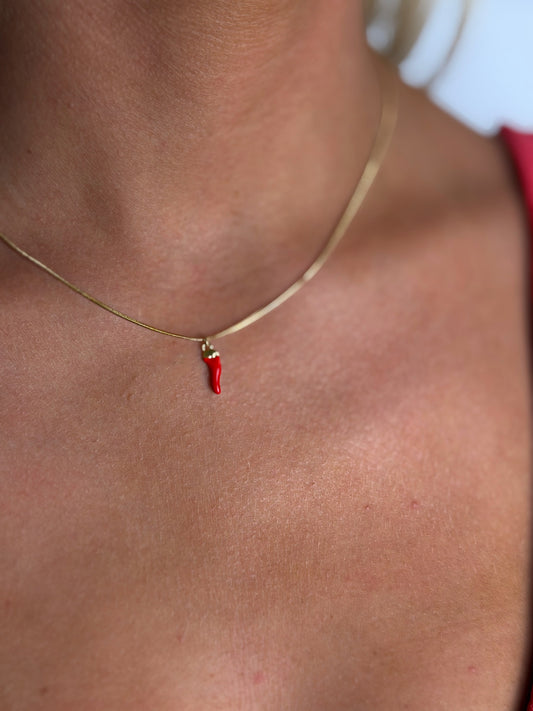 Red Corno Necklace