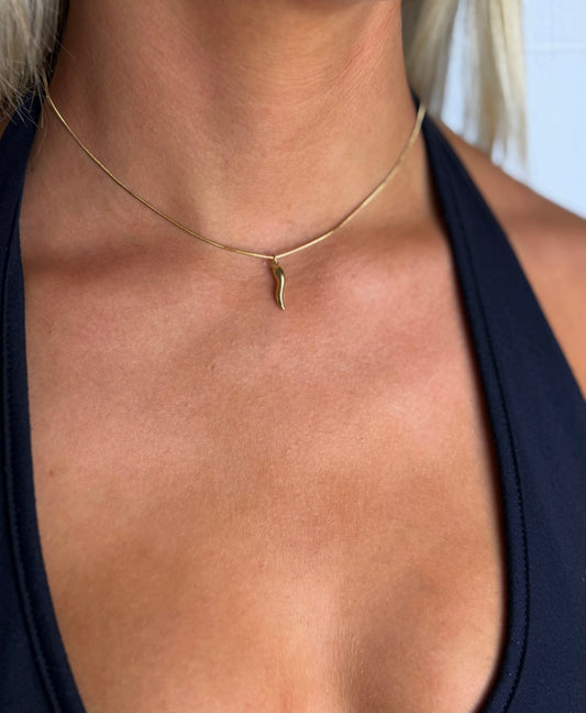 Gold Corno Necklace