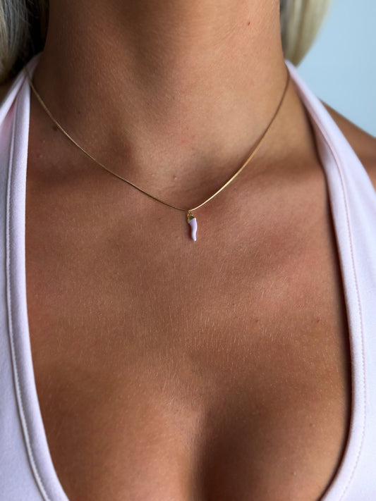 Pink corno necklace