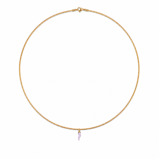 Pink corno necklace